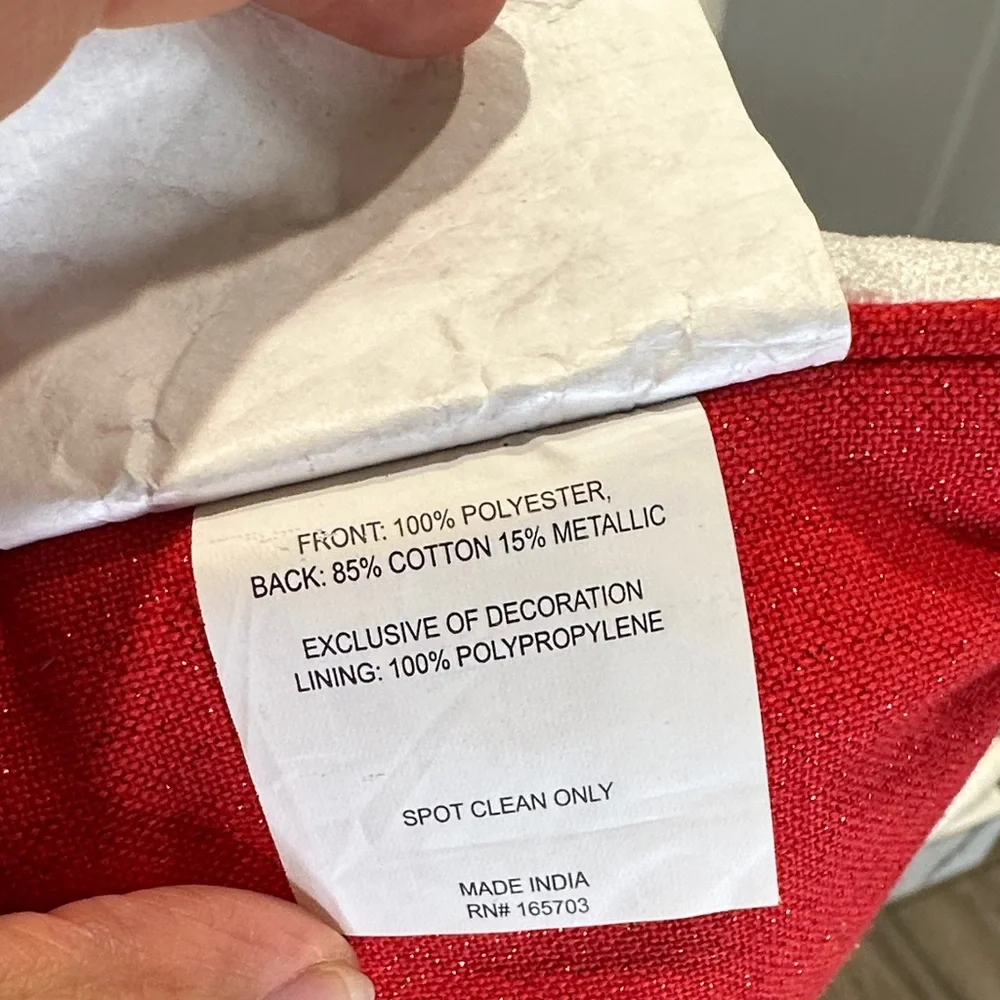 Elegant Swan Embroidered Pillow - White and Red - Picture 10 of 10